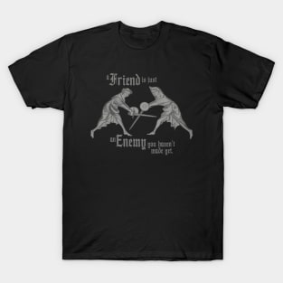 a friend is just an enemy you haven't made yet. T-Shirt